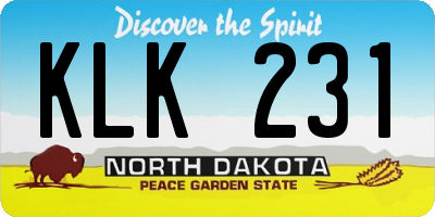ND license plate KLK231