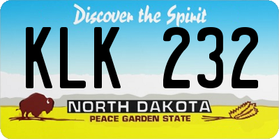 ND license plate KLK232