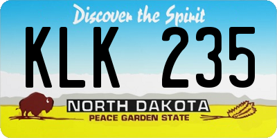 ND license plate KLK235