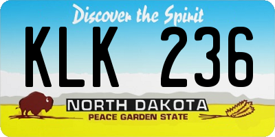 ND license plate KLK236