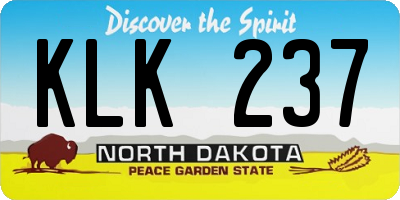ND license plate KLK237