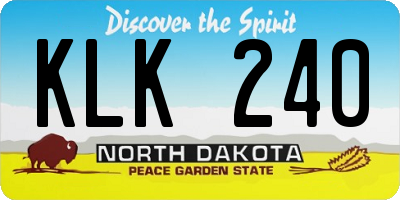 ND license plate KLK240