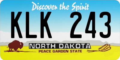 ND license plate KLK243