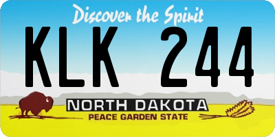 ND license plate KLK244