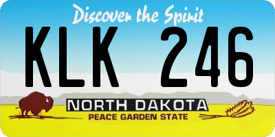 ND license plate KLK246
