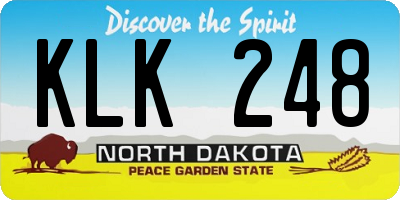 ND license plate KLK248