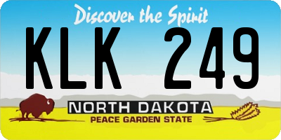 ND license plate KLK249