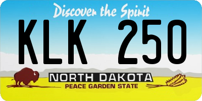 ND license plate KLK250