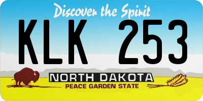 ND license plate KLK253