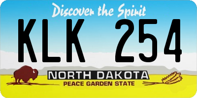 ND license plate KLK254