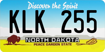 ND license plate KLK255