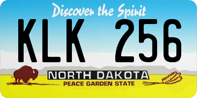 ND license plate KLK256