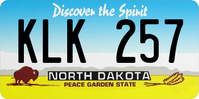 ND license plate KLK257