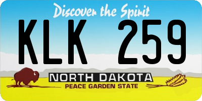 ND license plate KLK259