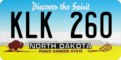 ND license plate KLK260