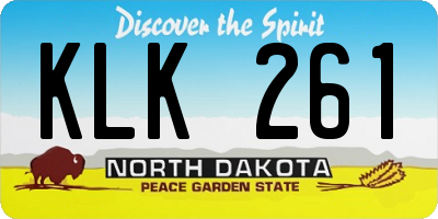 ND license plate KLK261