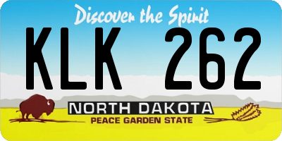 ND license plate KLK262