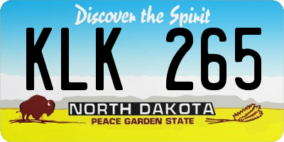 ND license plate KLK265