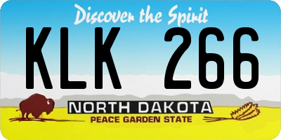 ND license plate KLK266