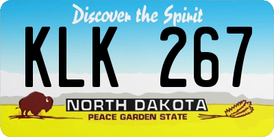 ND license plate KLK267
