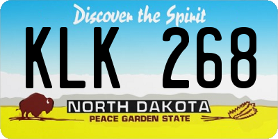 ND license plate KLK268