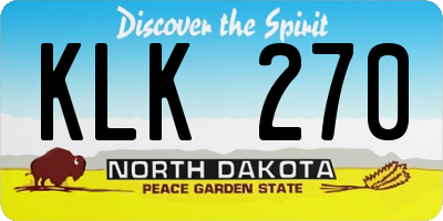 ND license plate KLK270