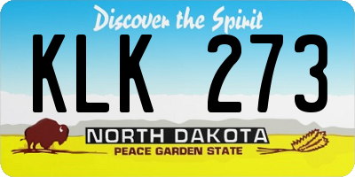 ND license plate KLK273