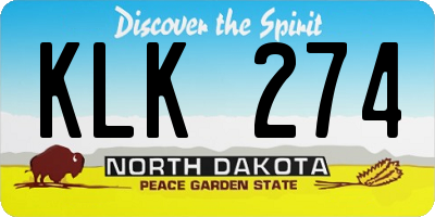 ND license plate KLK274