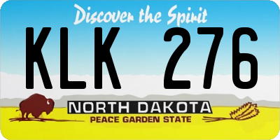 ND license plate KLK276