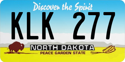 ND license plate KLK277