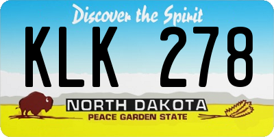 ND license plate KLK278