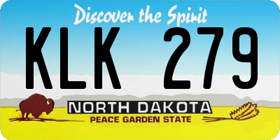 ND license plate KLK279