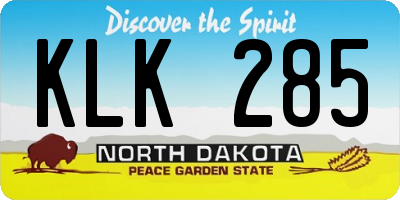ND license plate KLK285