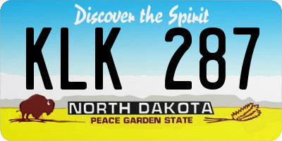 ND license plate KLK287
