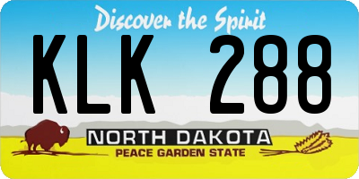 ND license plate KLK288