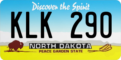 ND license plate KLK290