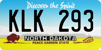 ND license plate KLK293