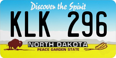 ND license plate KLK296