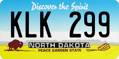 ND license plate KLK299