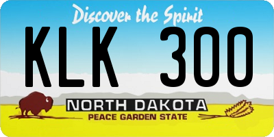ND license plate KLK300