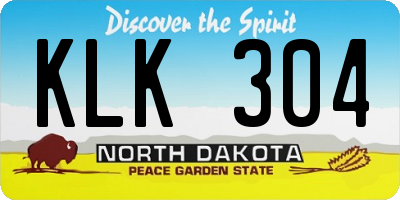 ND license plate KLK304