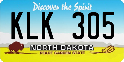 ND license plate KLK305