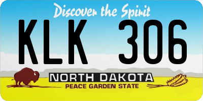 ND license plate KLK306