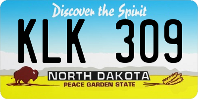 ND license plate KLK309