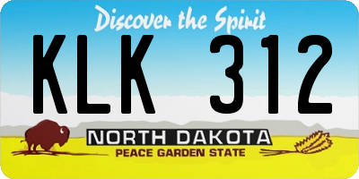 ND license plate KLK312