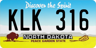 ND license plate KLK316