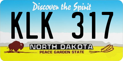 ND license plate KLK317