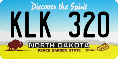 ND license plate KLK320