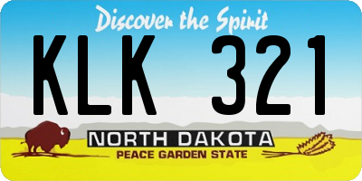 ND license plate KLK321