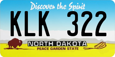 ND license plate KLK322